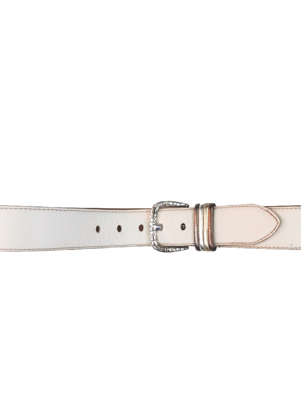 Brighton White Leather Coquette Belt